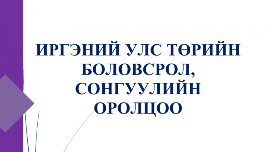 АТГ-ын гарын авлага: Иргэний улс төрийн боловсрол, сонгуулийн оролцоо